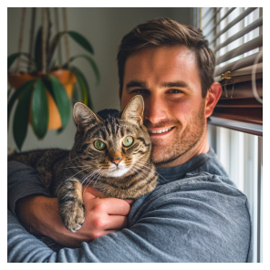 man holding his cat