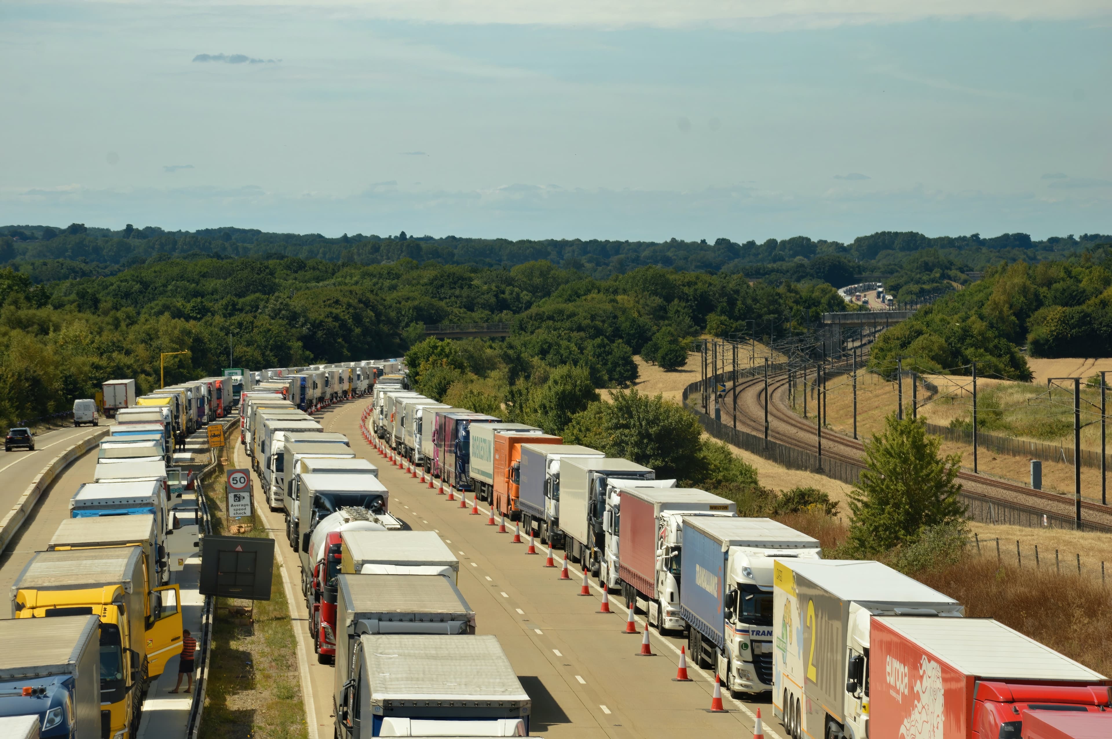 trucks from freight companies transporting freight