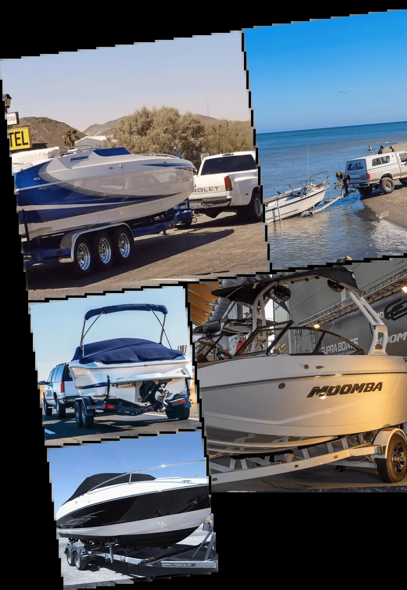 boat transport image collage