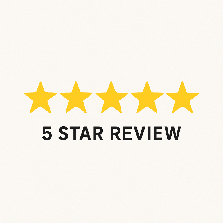 Five yellow stars are shown above the words "5 STAR REVIEW" on a plain background, reflecting positive CitizenShipper reviews.