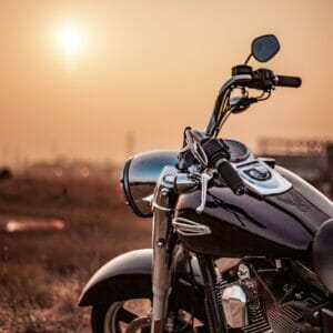 Motorcycle, field.