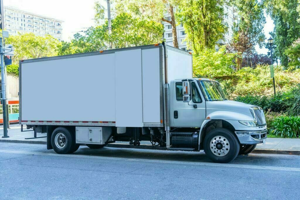 White truck, parked.