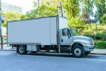 White truck, parked.