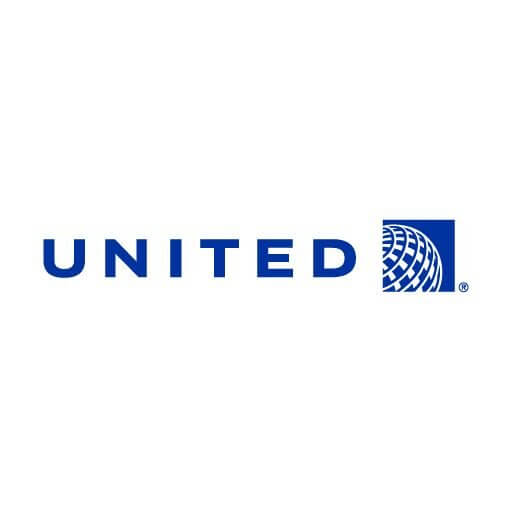 United airlines logo on a white background.