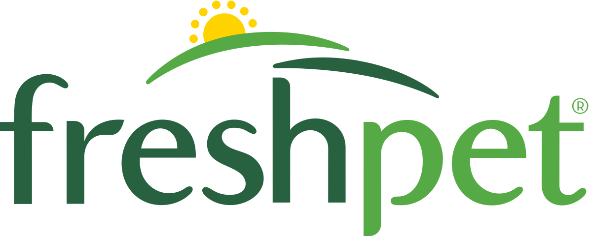 Freshpet logo with green text and a yellow sun above stylized green hills, representing the brand’s natural pet food focus as one of the best dog food brands.