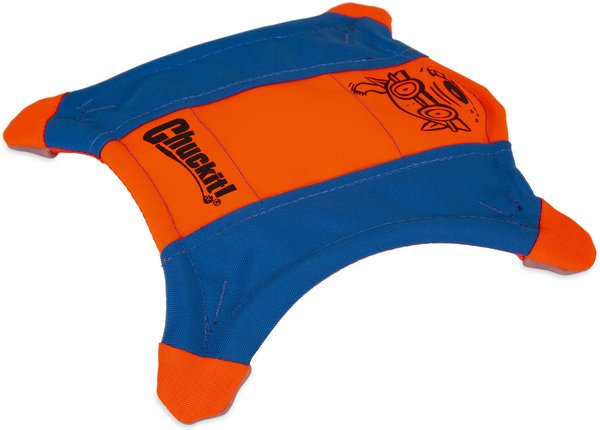 This top pick for toys is perfect for Greyhounds, featuring an orange and blue fabric design with a rectangular shape and reinforced corners, ensuring speed and fun during playtime.